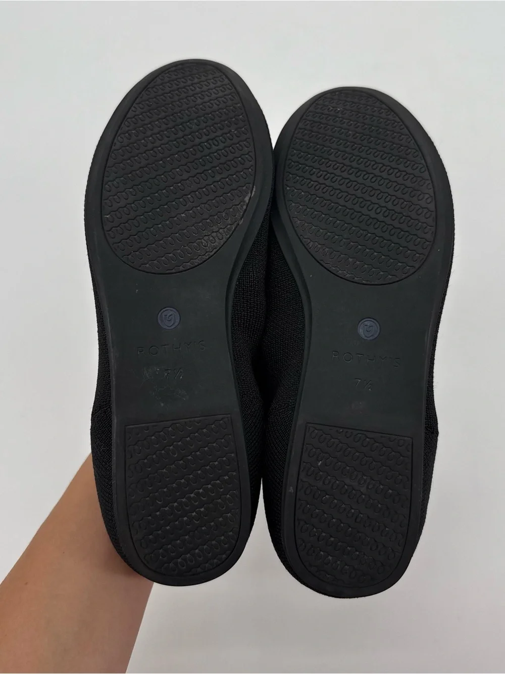 Rothy's The Loafer Black Flats Size 7.5 Womens Classic Knit